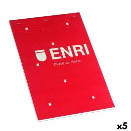 Bloc de Notas ENRI Rojo A4 80 Hojas 4 mm (5 Unidades)