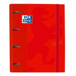 Oxford Carpeta 4 Anillas Touch Europeanbinder C- Recambio 100H 5x5 A4+ Rojo