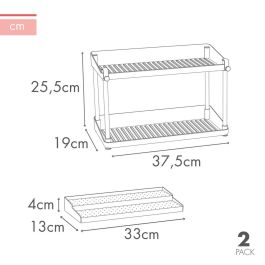 Organizador para Armario de Cocina Max Home Blanco 2 Estantes 2 Unidades 37,5 x 25,5 x 19 cm