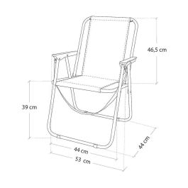 Silla playa aluminio plegable fija mediterran 53x44x76 cm