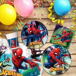 Set Artículos de Fiesta Spiderman Happy Deluxe 89 Piezas Set Artículos de Fiesta Spiderman Happy Deluxe 89 Piezas