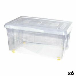 Caja de Almacenamiento con Ruedas Con Tapa Transparente 45 L (6 Unidades)