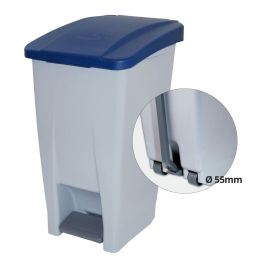 Cubo para la Basura con Pedal Denox Azul Gris Plástico 60 L