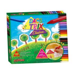 Dacs Dacstrix Ceras Formato Escolar 80 mm Semiblandas 12 Colores Surtidos -Caja De 288U-