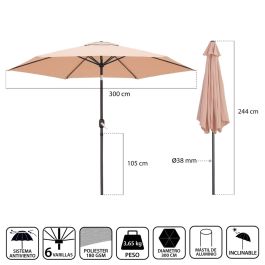Sombrilla Monty Beige Aluminio 300 cm Sombrilla Monty Beige Aluminio 300 cm
