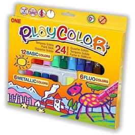 Set de pintura Playcolor Basic Metallic Fluor Multicolor 24 Piezas