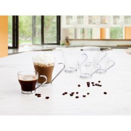 Juego de Tazas de Café Quid Supreme Transparente Vidrio Acero 250 ml 3 Piezas