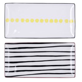 Bandeja Rectangular Porcelana Zigzag Bidasoa 30,5x15,2x2 cm (6 Unidades)