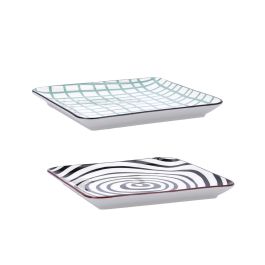 Bandeja Cuadrada Porcelana Zigzag Bidasoa 21x21 cm (6 Unidades)