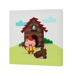 Lienzo HappyFriday Mr Fox Piggys Multicolor 27 x 27 cm