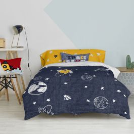 Juego de funda nórdica HappyFriday Mr Fox Starspace Multicolor Cama de 80/90 2 Piezas