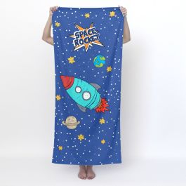 Toalla de baño HappyFriday Mr Fox Space Rocket Multicolor 70 x 150 cm