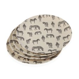 Set de Vajilla Fibra de Bambú (25 x 25 cm) Zebra (4 pcs) Set de Vajilla Fibra de Bambú (25 x 25 cm) Zebra (4 pcs)