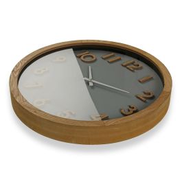 Reloj de Pared Versa 50 cm Madera MDF Madera MDF y cristal