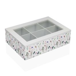 Caja para Infusiones Versa Flores Madera 17 x 7 x 24 cm Caja para Infusiones Versa Flores Madera 17 x 7 x 24 cm
