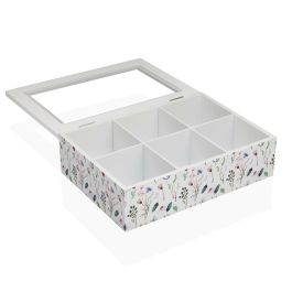 Caja para Infusiones Versa Flores Madera 17 x 7 x 24 cm Caja para Infusiones Versa Flores Madera 17 x 7 x 24 cm
