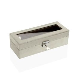 Caja para Relojes Versa Crema Terciopelo Madera Polipiel Espejo Madera MDF 10 x 7,2 x 25,5 cm Precio: 16.98999962. SKU: B1B6MCMH89