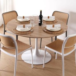 Mesa de Comedor Versa Lia Metal Madera MDF 120 x 73 x 120 cm