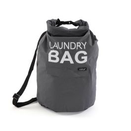 Bolsa de Lavandería Gris Versa 70x33 cm - Poliéster Minimal (2 Unidades)