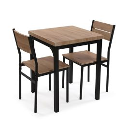 Conjunto de Mesa con 2 Sillas Versa PVC Metal Madera MDF 60 x 76 x 60 cm