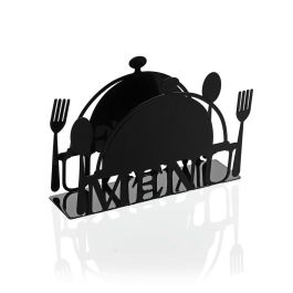 Servilletero Versa Menu Metal Cerámica Acero Hierro 4,5 x 10 x 15 cm