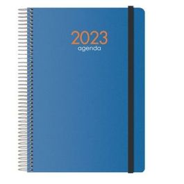 Dohe Agenda anual syncro espiral semana vista 15x21 cm azul castellano 2023