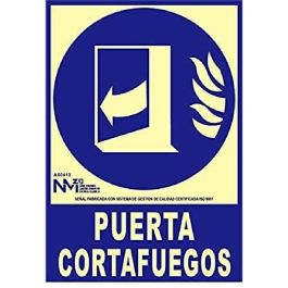 Cartel de extinción "puerta cortafuegos" clase a (pvc 1mm) 21x30cm normaluz Precio: 6.6550006655. SKU: S7907022