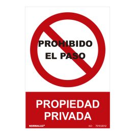 Señal prohibido "prohibido el paso propiedad privada" (pvc 0.7mm) 30x40cm normaluz Precio: 2.6983. SKU: S7907054