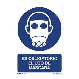 Cartel "es obligatorio el uso de mascara" (pvc 0,7mm) 30x40cm normaluz Precio: 2.95000057. SKU: S7907036