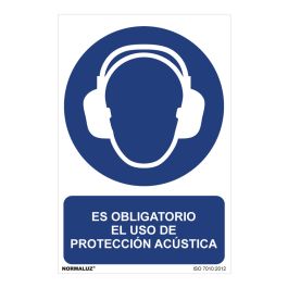 Cartel "es obligatorio el uso de proteccion acustica" (pvc 0,7mm) 30x40cm normaluz Precio: 2.3958. SKU: S7907039