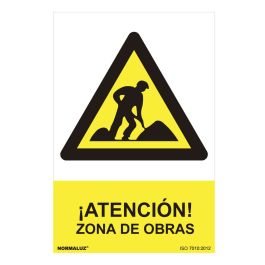 Cartel peligro "zona de obras" (pvc 0.7mm) 30x40cm normaluz Precio: 2.95000057. SKU: S7907004