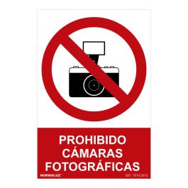 Señal prohibido "prohibido camaras fotograficas" (pvc 0.7mm) 30x40cm normaluz Precio: 2.59000016. SKU: S7907057