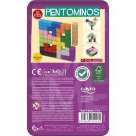 Juego pentominos en caja de metal. 12 piezas diferentes. 41 desafios.