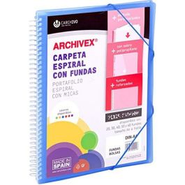 Carchivo Archivex-Star Canguro Personalizable A4 Con 20 Fundas Pp Espiral Azul