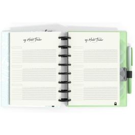 Carchivo agenda my planner ingeniox espiral a5 240h c/separadores extraíbles 100 gr tapas pp cierre c/goma verde