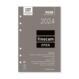 Recambio para Agenda Finocam Open R598 2024 Blanco 11,7 x 18,1 cm