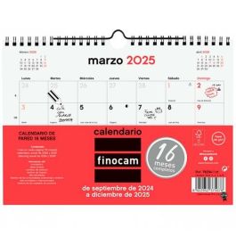 Finocam Calendario De Pared 16 Meses 210x150 mm Neutro 2024-2025