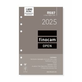 Finocam Recambio Anual Open R597 500-117x181 mm 2Dp 2025 - Agenda Anual con Planificador, Calendarios y Meses Complementarios Finocam Recambio Anual Open R597 500-117x181 mm 2Dp 2025 - Agenda Anual con Planificador, Calendarios y Meses Complementarios
