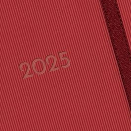 Finocam Agenda Anual Minimal Textura M4-118x168 mm 1Dp Rojo 2025