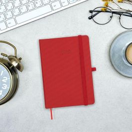 Finocam Agenda Anual Minimal Textura M4-118x168 mm Svh Rojo 2025