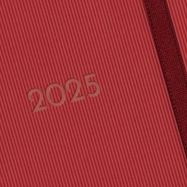 Finocam Agenda Anual Minimal Textura M4-118x168 mm Svh Rojo 2025