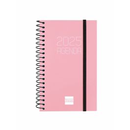 Finocam Agenda Anual Opaque Espiral E3-79x127 mm Svh Rosa 2025