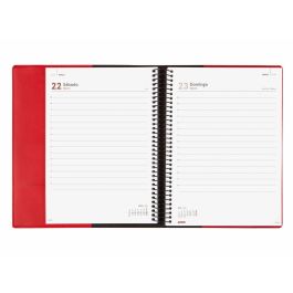 Finocam Agenda Anual Duoband Con Bloc De Notas E10-155x212 mm 1Dp Rojo 2025