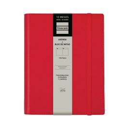 Finocam Agenda Anual Duoband Con Bloc De Notas E10-155x212 mm 1Dp Rojo 2025