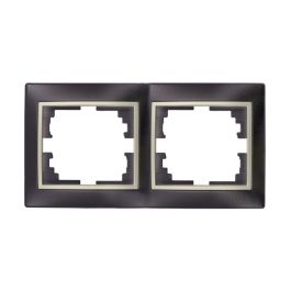 Marco para 2 elementos horizontal marco negro y aro perla 154x81x10mm serie europa solera erp72nu Precio: 5.94999955. SKU: S7906930