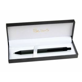 Belius Bolígrafo Potsdam Negro Cuerpo Fibra Carbon Tinta Gel Azul en Estuche
