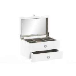 DKD Home Decor Joyero Romántico Blanco y Gris de Mdf y Terciopelo con Espejo y 1 Cajón 20x14x12 cm Pack de 2 Unidades Precio: 45.50000026. SKU: S3030720
