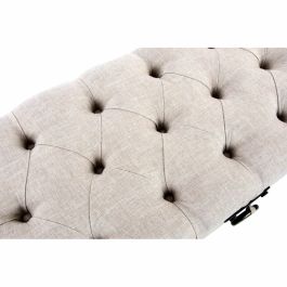DKD Home Decor Descalzadora Loft para Dormitorio o Salón Beige, Tapizada en Lino y MDF, Dimensiones 122x47x43 cm