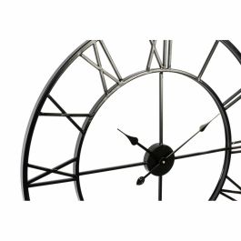 Reloj de Pared DKD Home Decor Negro Metal 80 x 3 x 80 cm Blanco (2 Unidades)