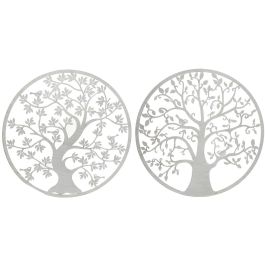 Decoracion Pared Indio DKD Home Decor Blanco 1 x 100 x 100 cm (2 Unidades)